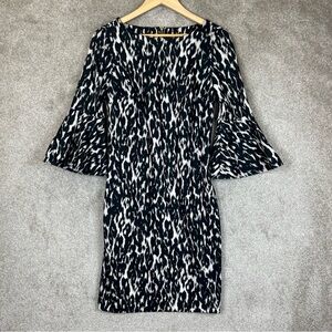 Calvin Klein Black and White Patterned Dress